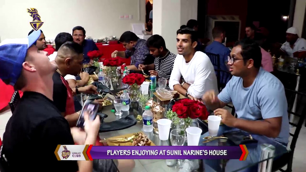TKR Players at Sunil Narine's House
