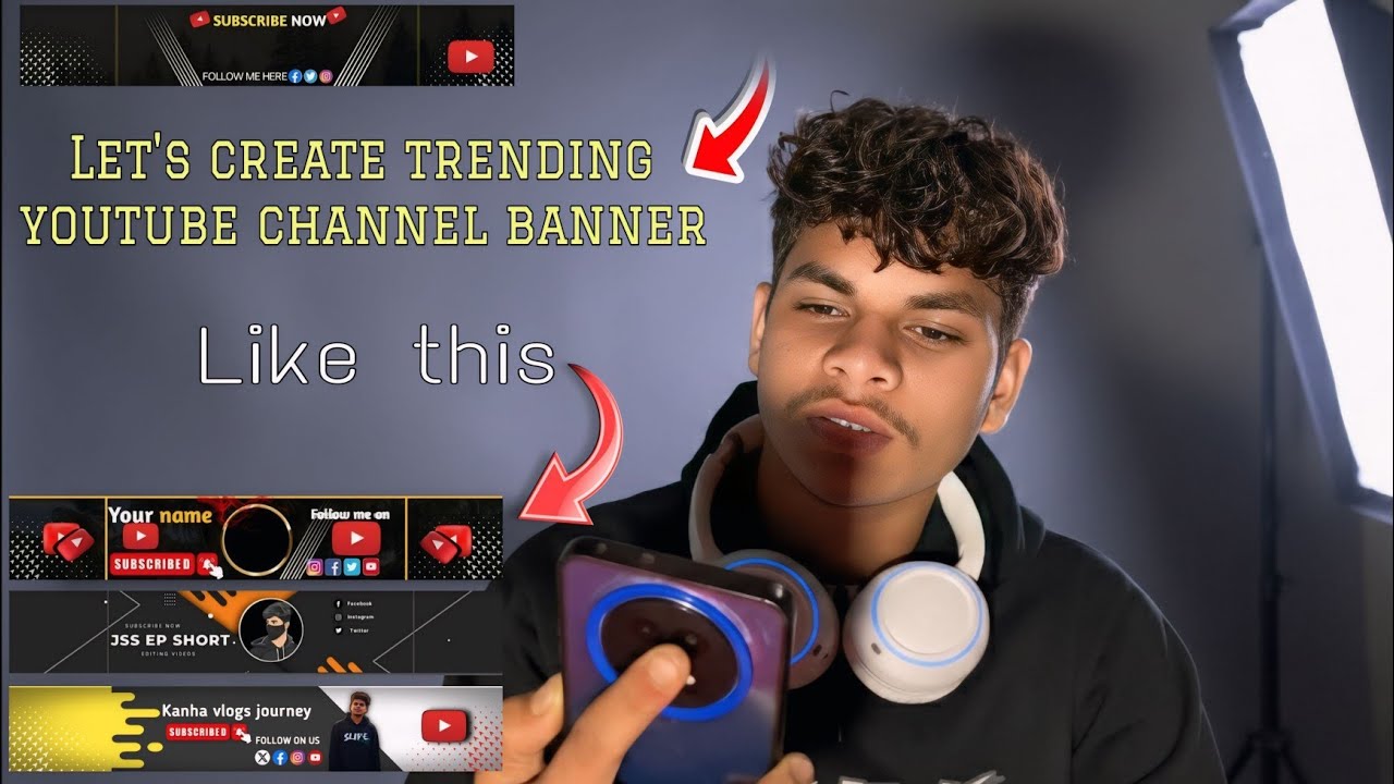 🔥 Let's Create Professional YouTube Channel Banner | Easy Method | By Kanha vlogs journey 