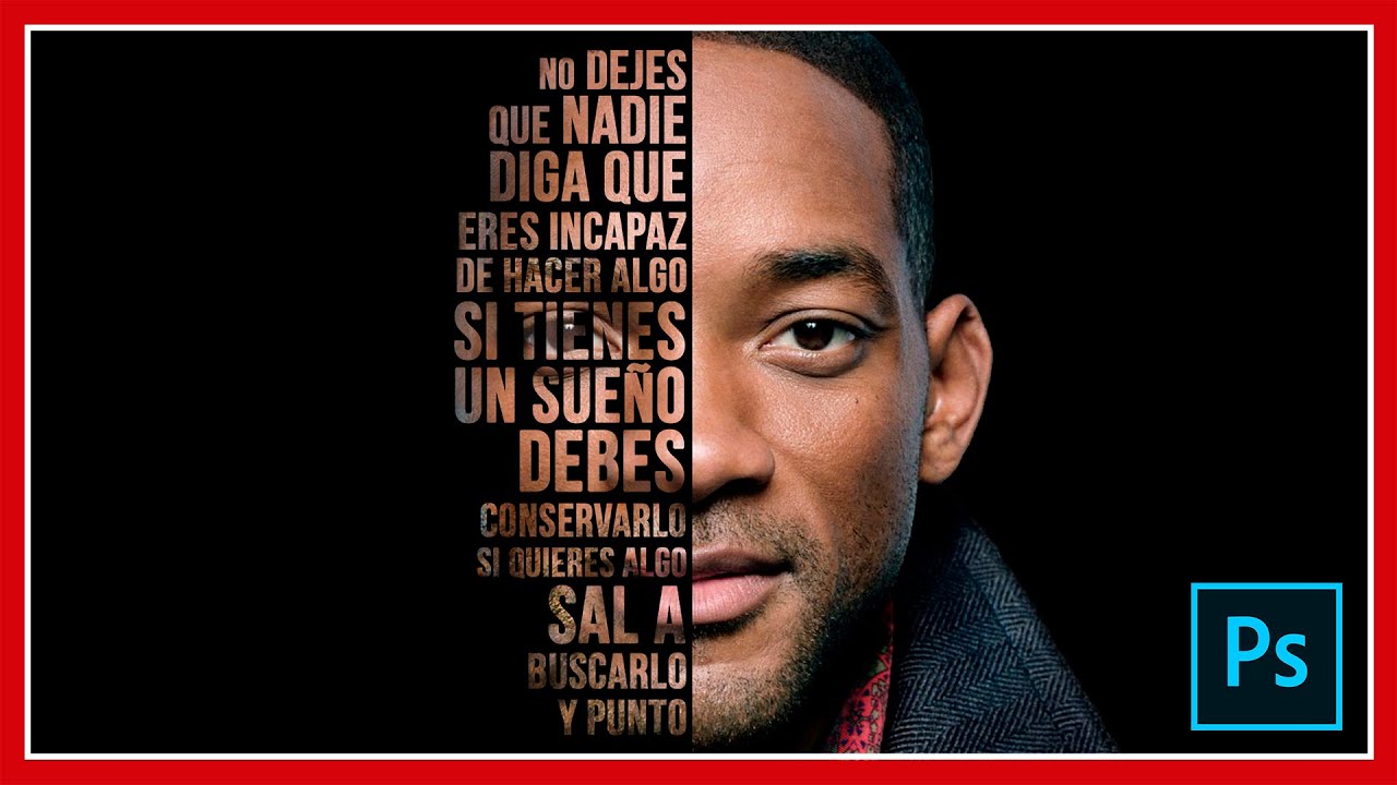 Póster tipográfico en Photoshop | Retrato con texto