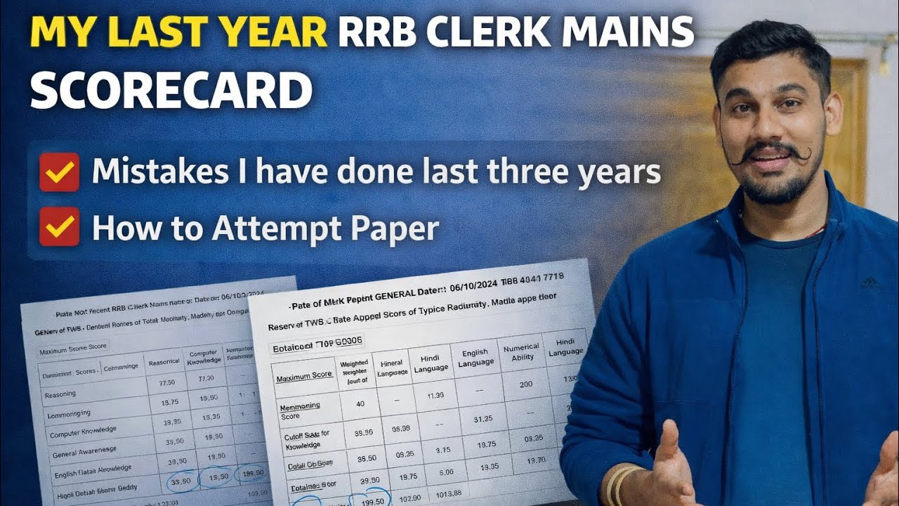 MY LAST 3 YEARS RRB CLERK MAINS SCORECARD || RRB CLERK CUTOFF LAST YEAR || #rrbclerkmains #rrbclerk