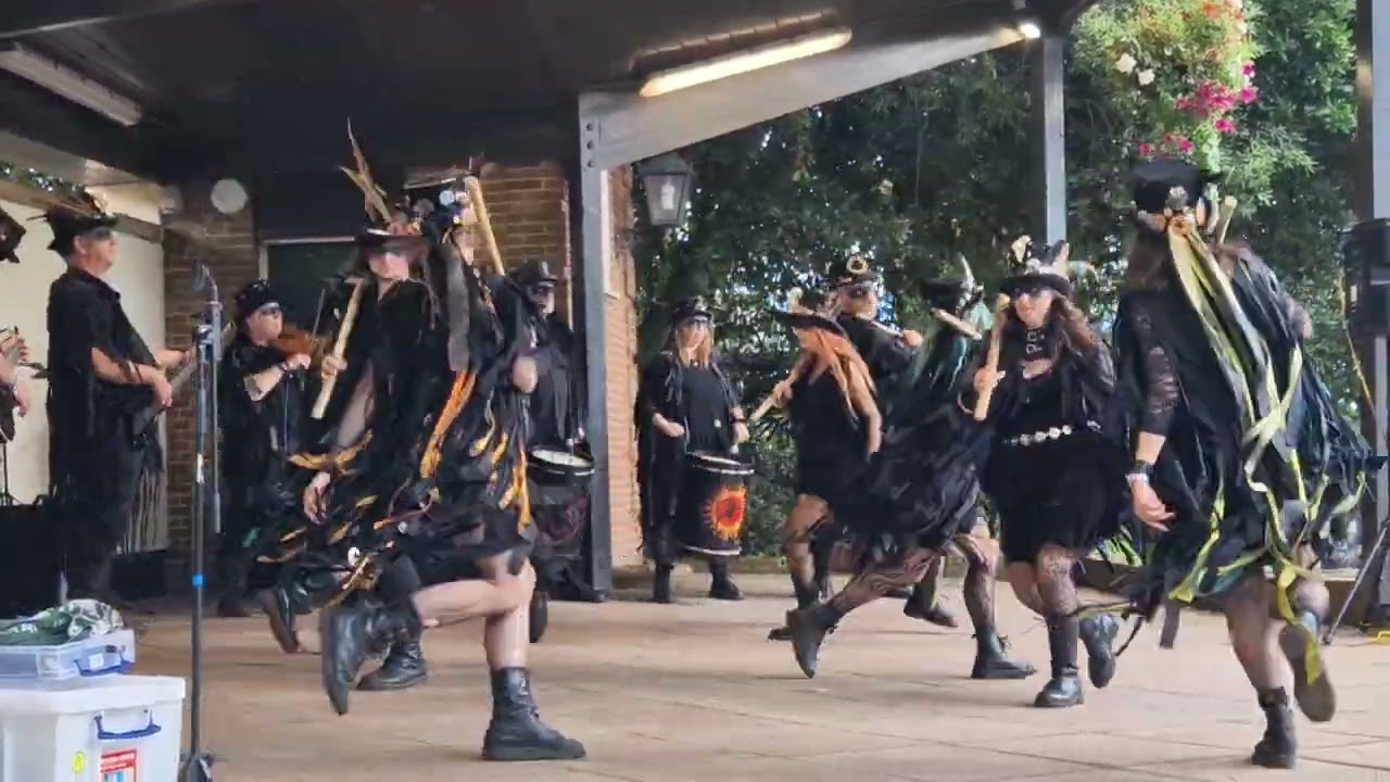 Beltane Border Morris dance Tolmen Stone, Connaught  Gardens, Sidmouth Folk Festival, Fri 9 Aug 2024