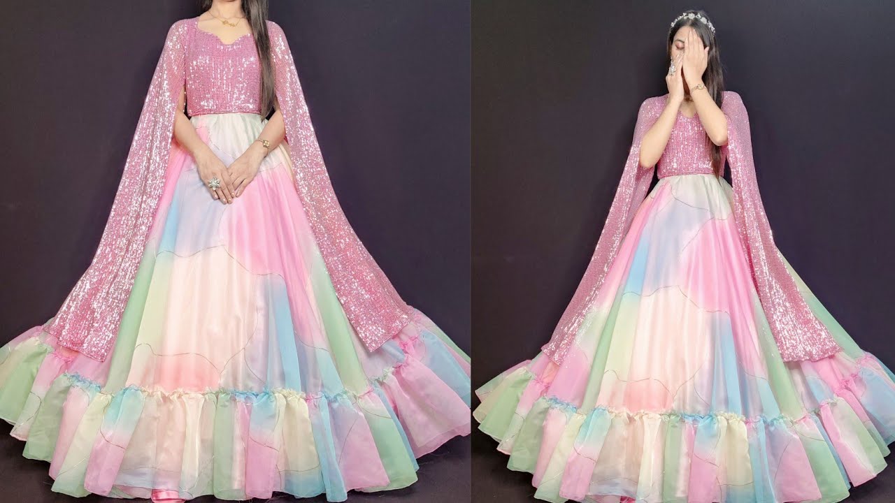 Designer blouse/top cutting and stitching/crop top lehenga cutting & stitching/party wear/long dress