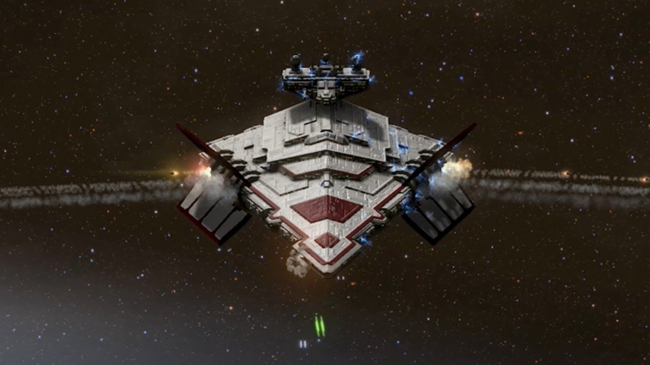 Victory-class Star Destroyer vs Sabaoth Destroyer - Star Wars: Empire At War Remake NPC Battle