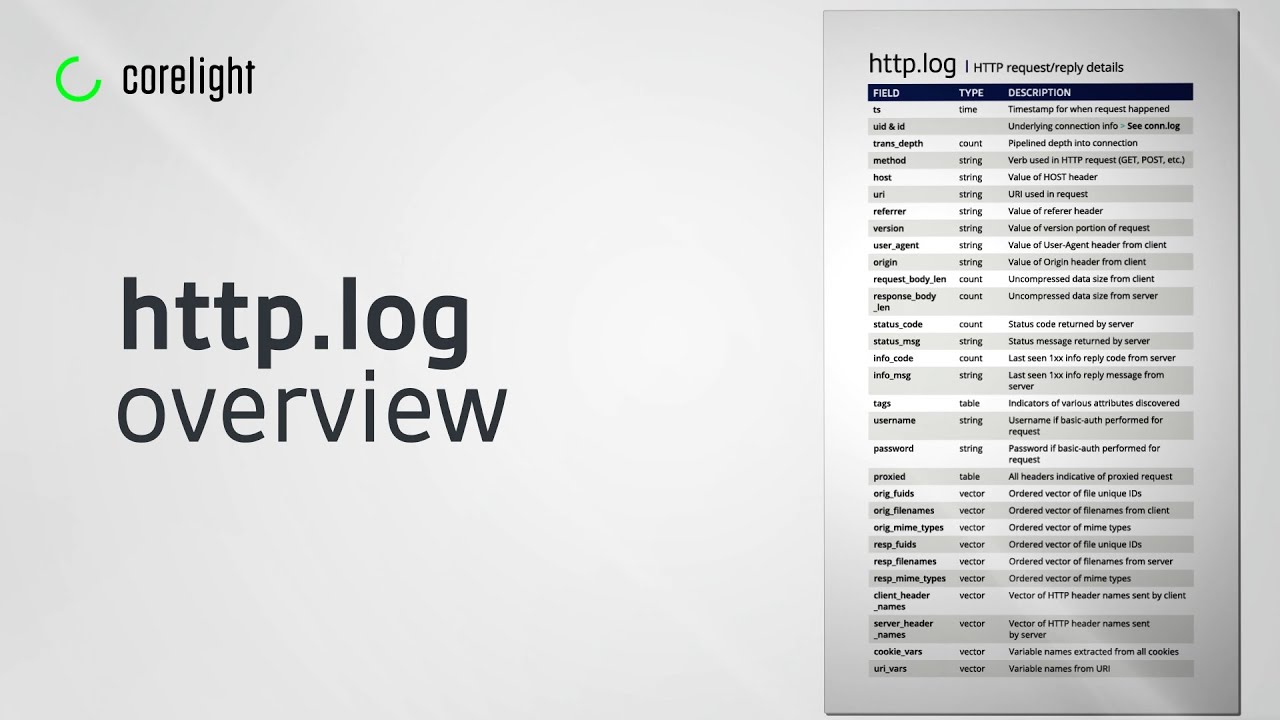HTTP log overview