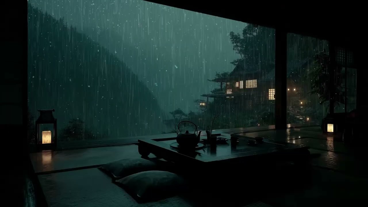 Heavy Rain and Thunder for Sleeping – Relaxing Rain Sleep Ambience at Night