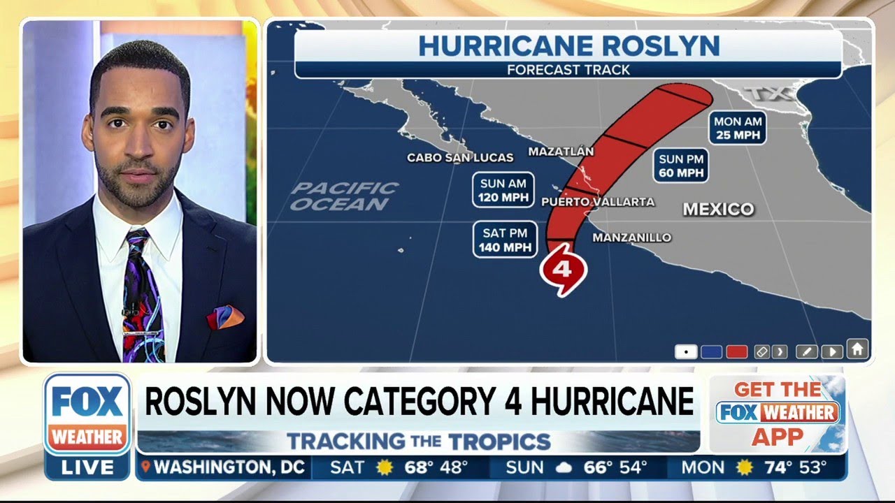 Hurricane Roslyn Becomes Category 4 Hurricane As It Eyes Mexico's Pacific Coast
