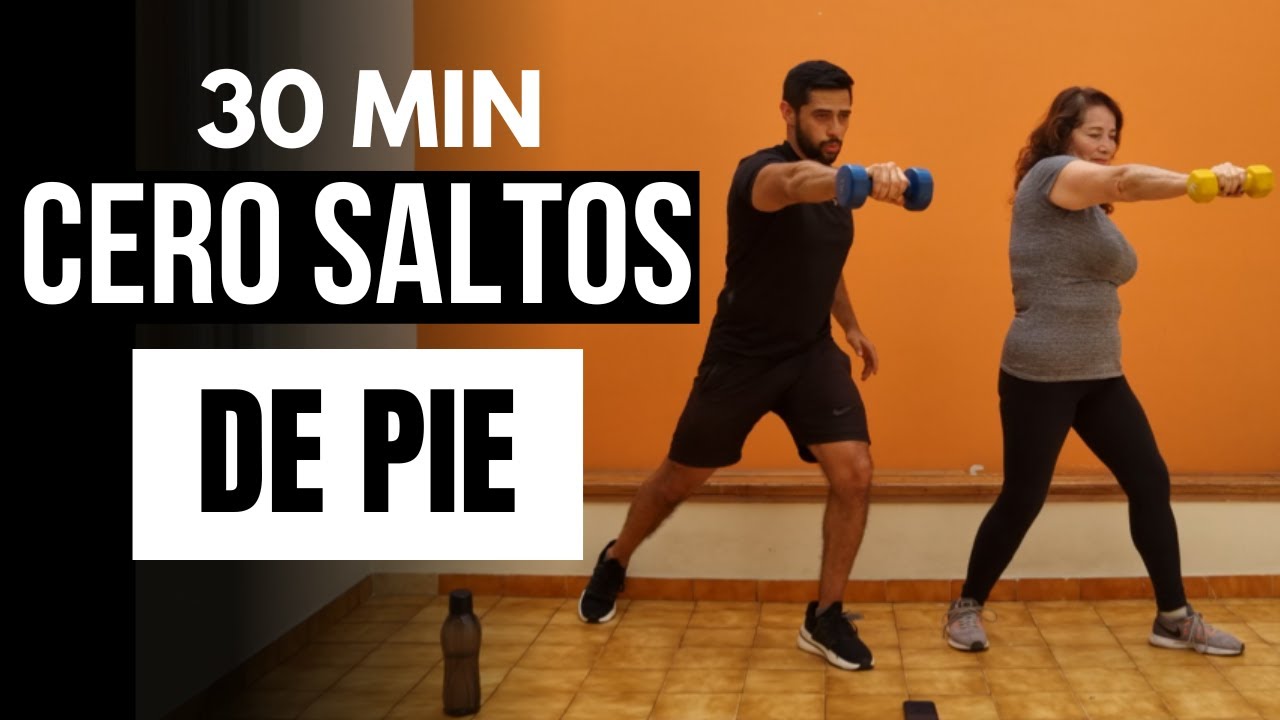 30 minutos INTENSOS sin saltos sin impacto 🔥 cardio y abdominales de pie y con pesas