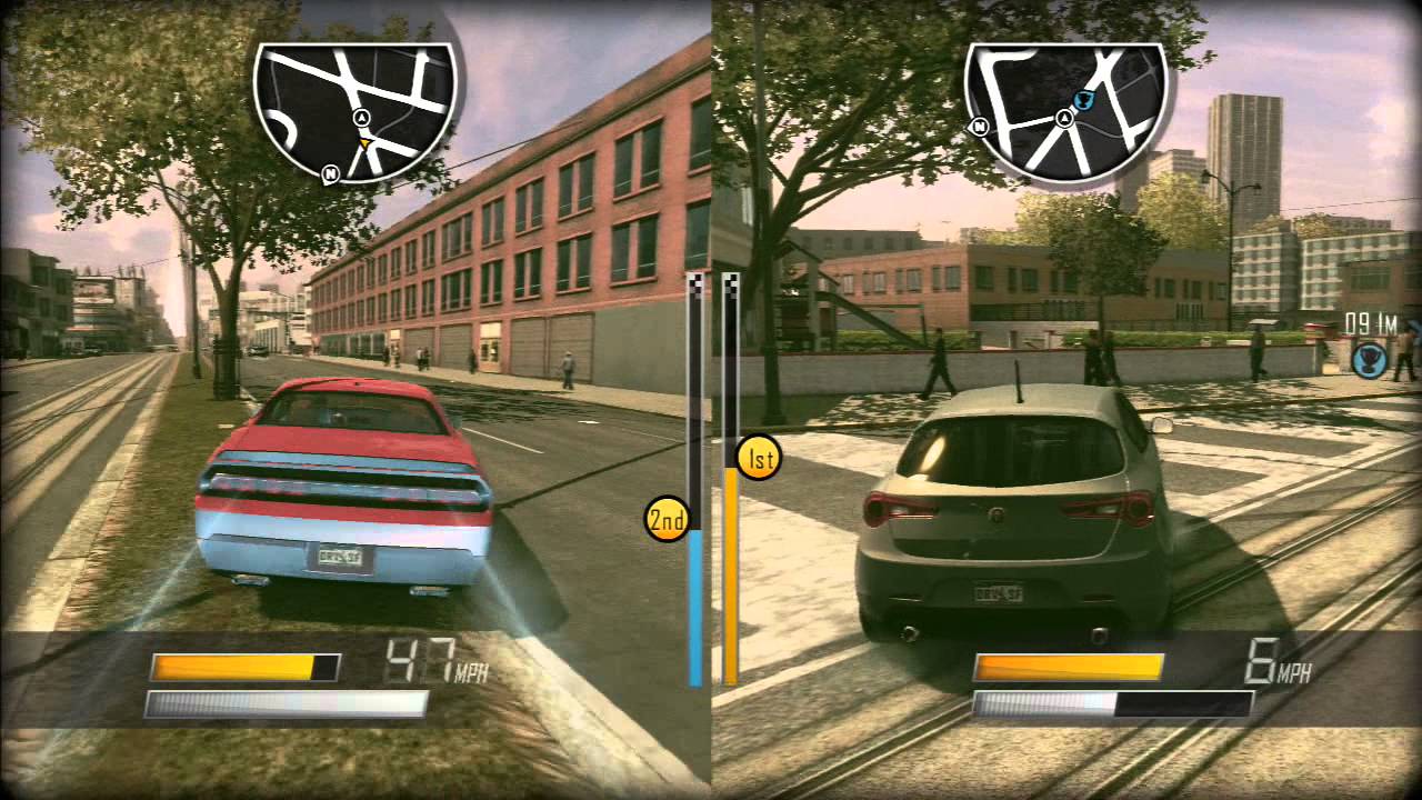 Driver: San Francisco PS3 2 Player Split Screen Part 5 (Tag, Downtown) Challenger VS. Charger