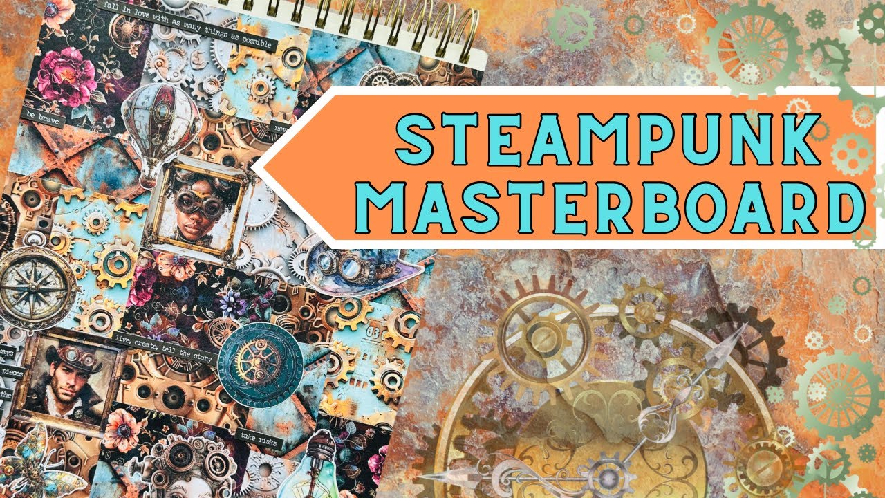 Steampunk Masterboard in my Masterboard Glue Book⚙️❤️SO FUN!!!! #collage