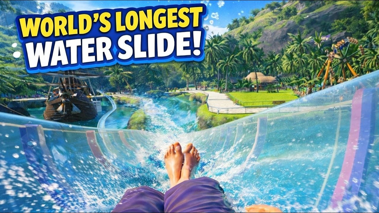 This longest Water Slide is in the Guinness Book of Records🎢! [Planet Coaster 2]
