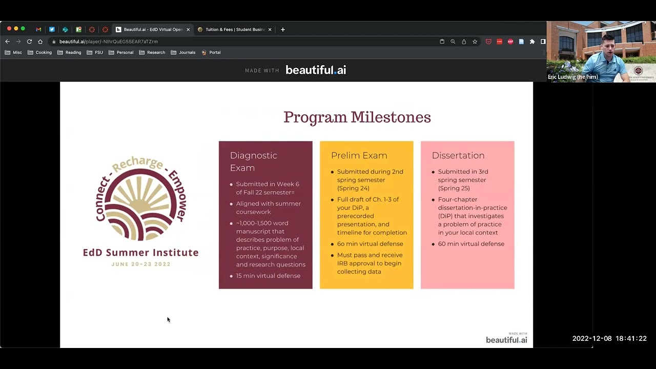 FSU Online Educational Leadership & Policy EdD Open House, Fall 2022