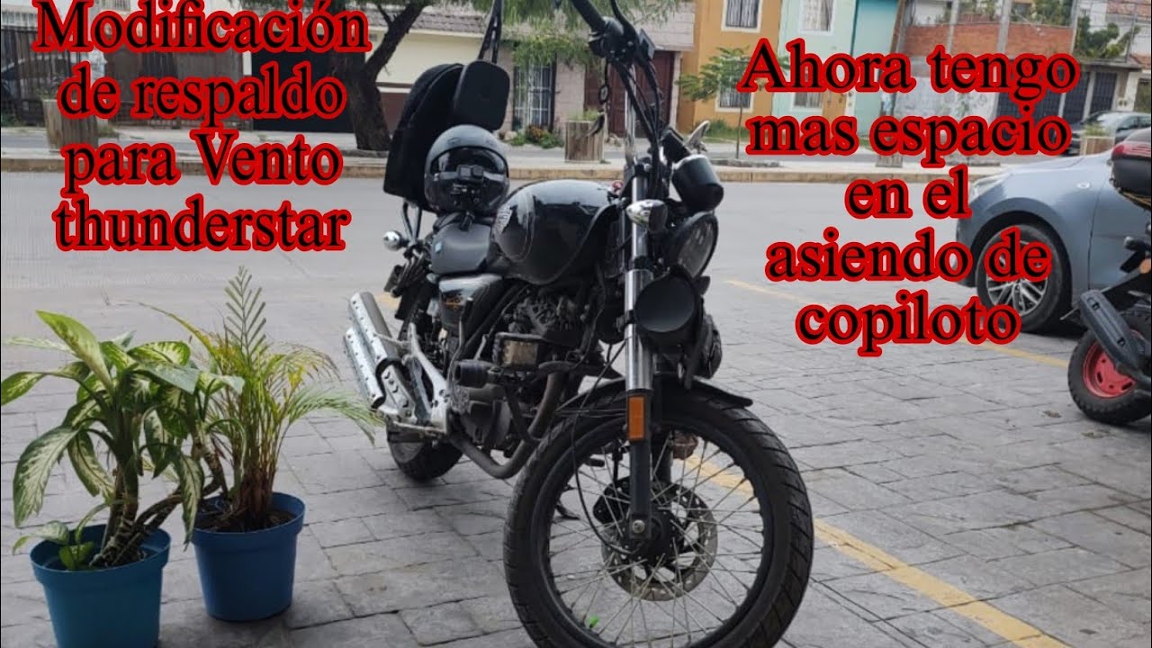 Modificación de respaldo para Vento thunderstar 250 cc y 300 cc 2020 a 2024