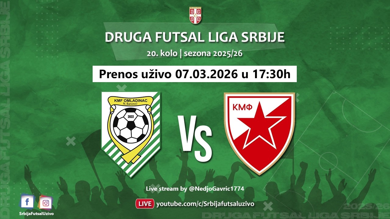 KMF Omladinac - KMF Crvena zvezda | Druga futsal liga Srbije
