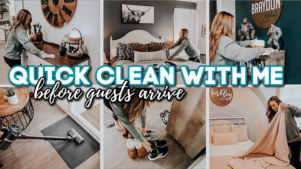 QUICK CLEAN WITH ME // Cleaning Before Guests Arrive