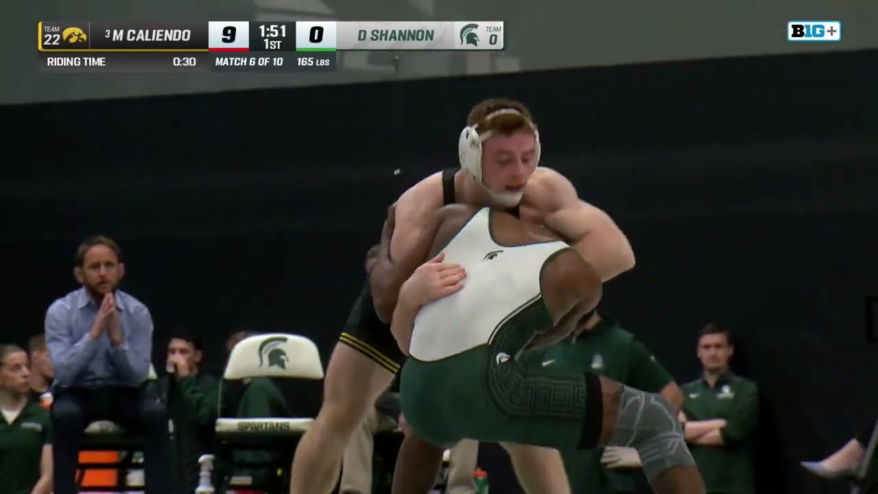 165 lbs: Iowa's Michael Caliendo vs. Michigan State's DJ Shannon | Iowa Wrestling