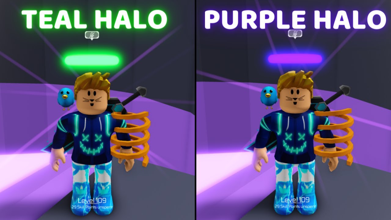 Roblox - CONSEGUI A TEAL HALO e a PURPLE HALO no TOWER OF HELL!