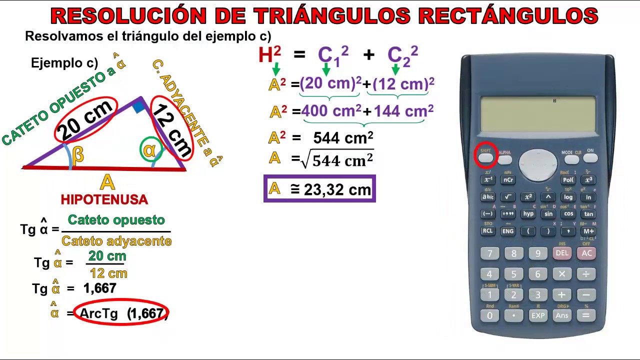 RESOLUCIÓN DE TRIÁNGULOS RECTÁNGULOS