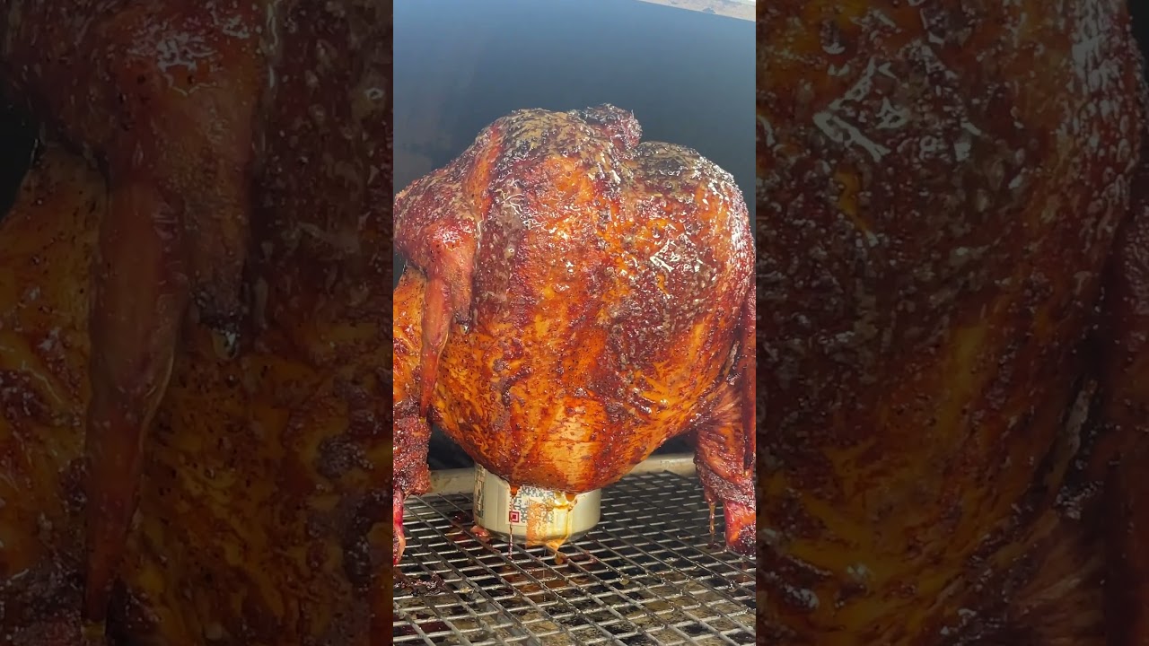 Курица в пивной банке на гриле-пеллете #beercanchicken #bbqnation #bbq #bbqchicken #pelletgrill