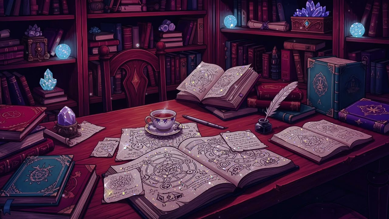 Magical Crystal Library ✨&nbsp;Fantasy Lofi 📚 Cozy Lofi Reading and Study Music