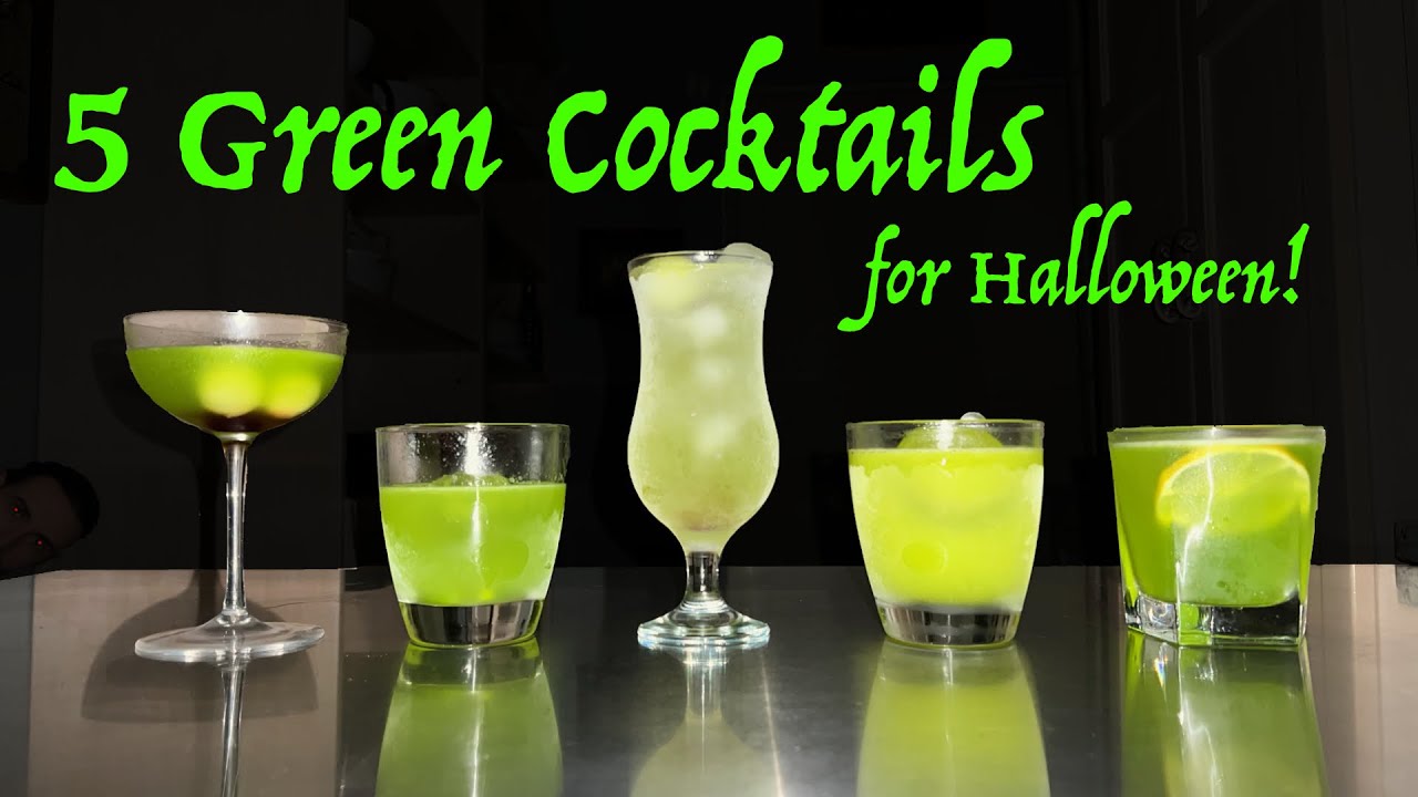 5 Frighteningly Good GREEN COCKTAILS! | Midori Cocktails