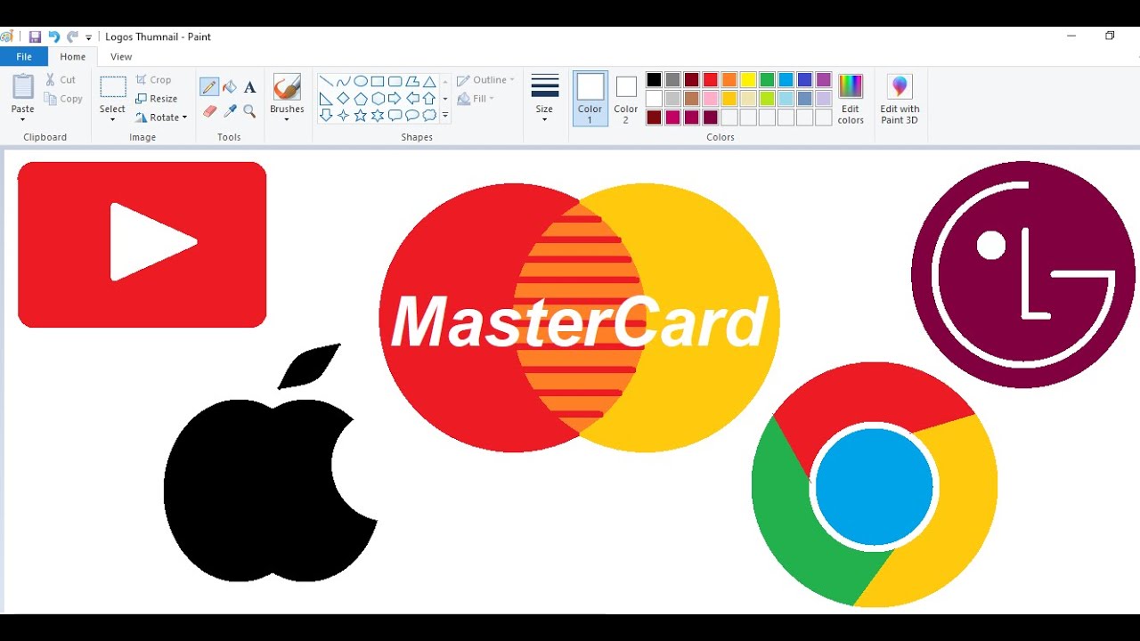 How to Draw Google logo and more in MS Paint from Scratch!