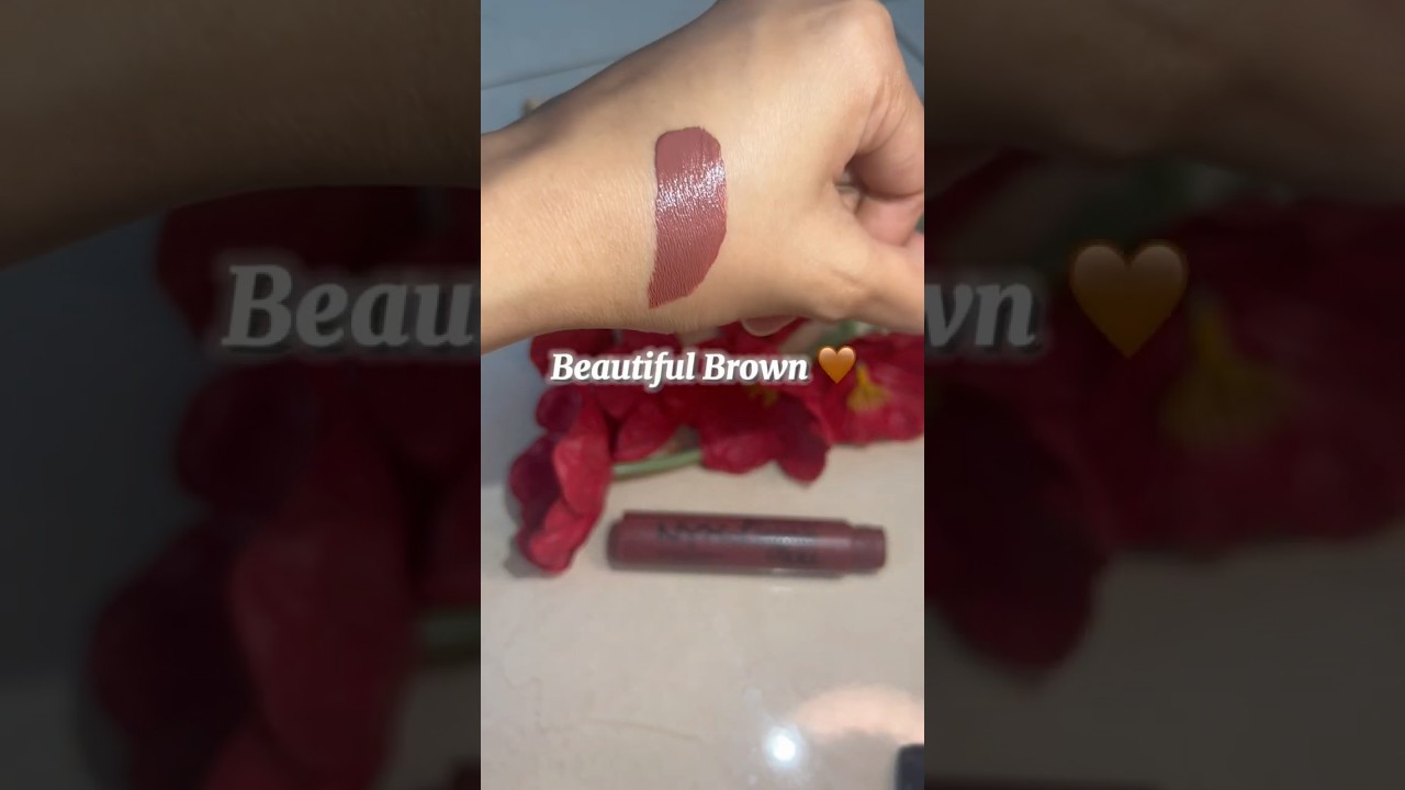 NYX LINGERIE  XXL LIQUID  LIPSTICK 🤎 #nyxcosmetics #lipstick #shorts #swatches