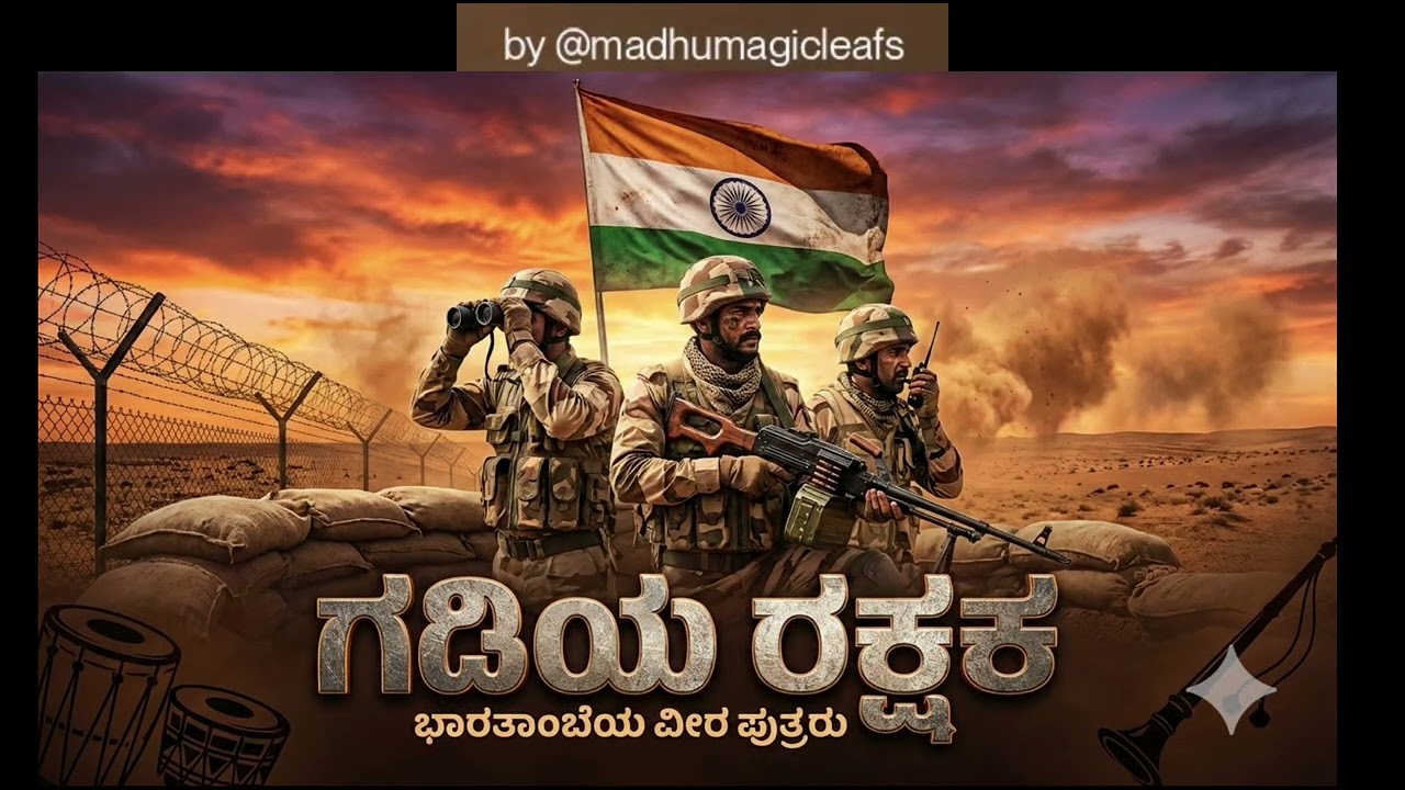 ಗಡಿಯ ರಕ್ಷಕ - Gadiya Rakshaka | Powerful Kannada Indian Army Anthem | Tribute to Indian Soldiers 🇮🇳