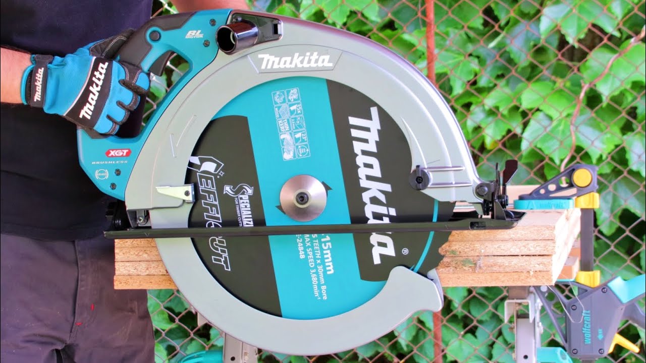 This is the world's largest cordless circular saw, Makita HS013G XGT, 415mm