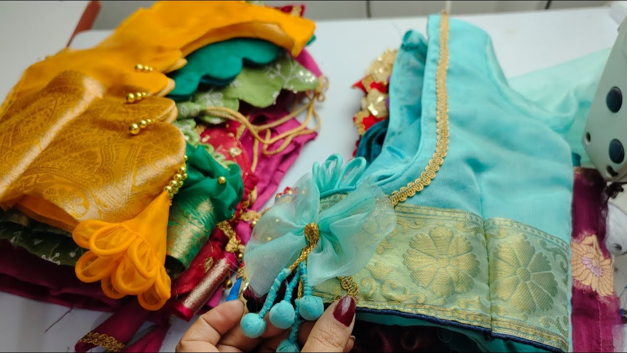 Very stylish popular back neck blouse designs collection | blouse design photos & images