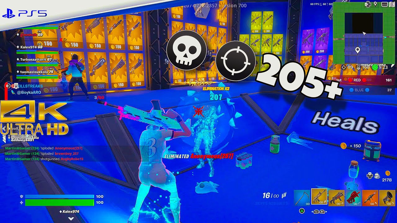 Fortnite Red Vs Blue | 205+ Kills | PS5 Gameplay [4K60]