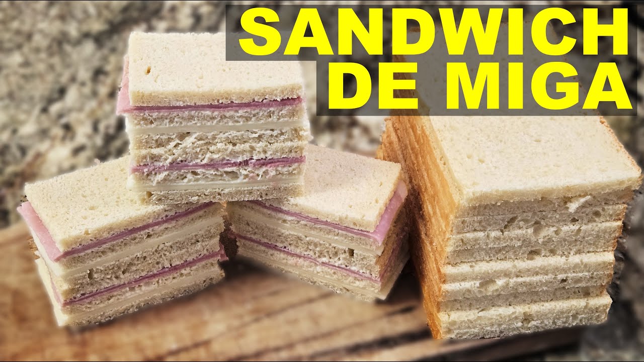 Sándwiches de Miga Argentinos - Pan Tramezzini Casero con Jamón y Queso suave - comelo tostado [042]