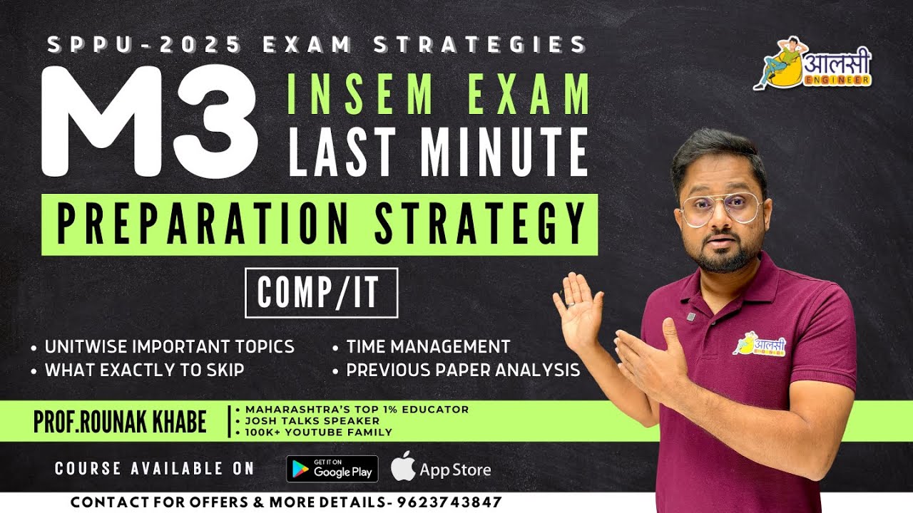 M3 Comp/IT Insem Last Minute Strategy 2025 Exam | Previous Paper Analysis, Unitwise Important topics