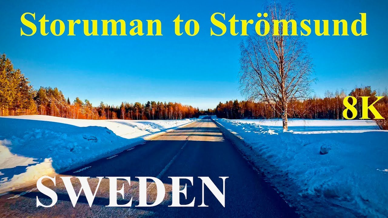 Scenic Snowy Drive from Storuman to Str&ouml;msund, SWEDEN ❄️🚗🌲