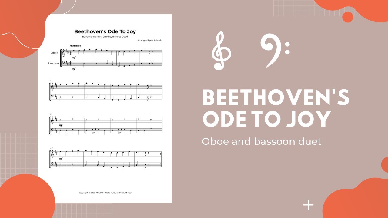 Ode To Joy Easy Oboe and Bassoon Duet Sheet Music