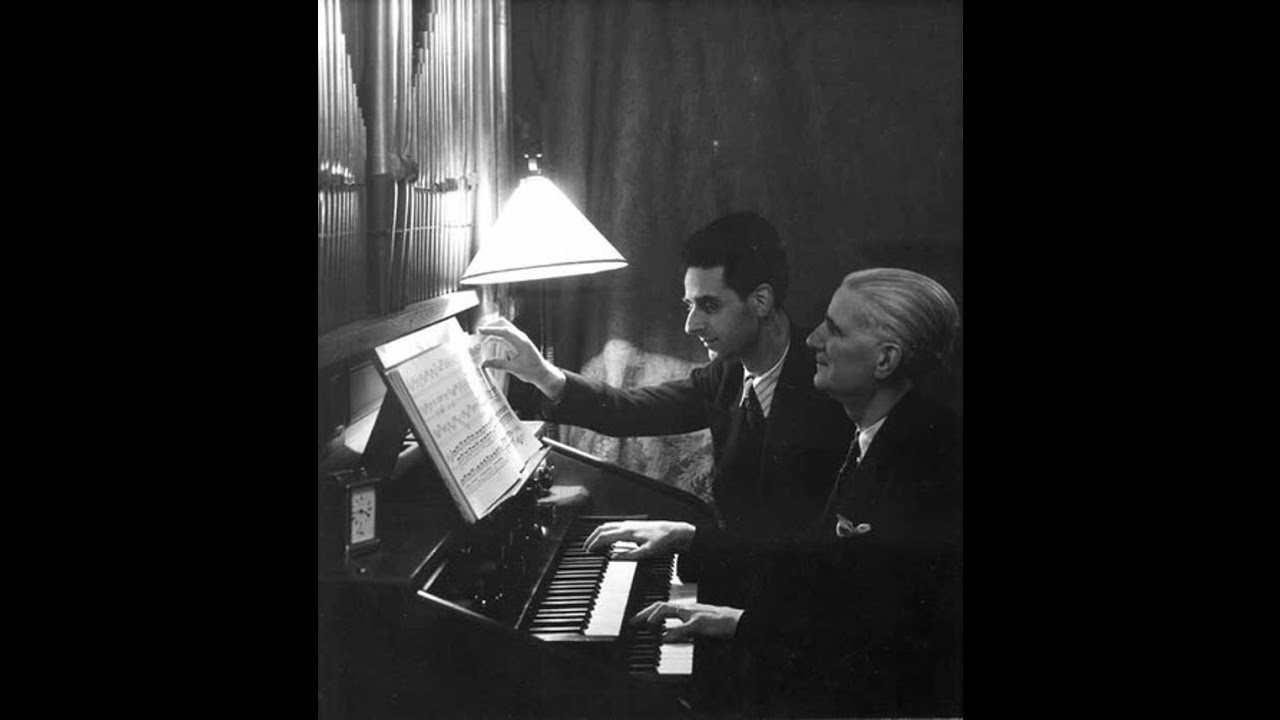 André Marchal et Norbert Dufourcq à l'orgue de St-Merry