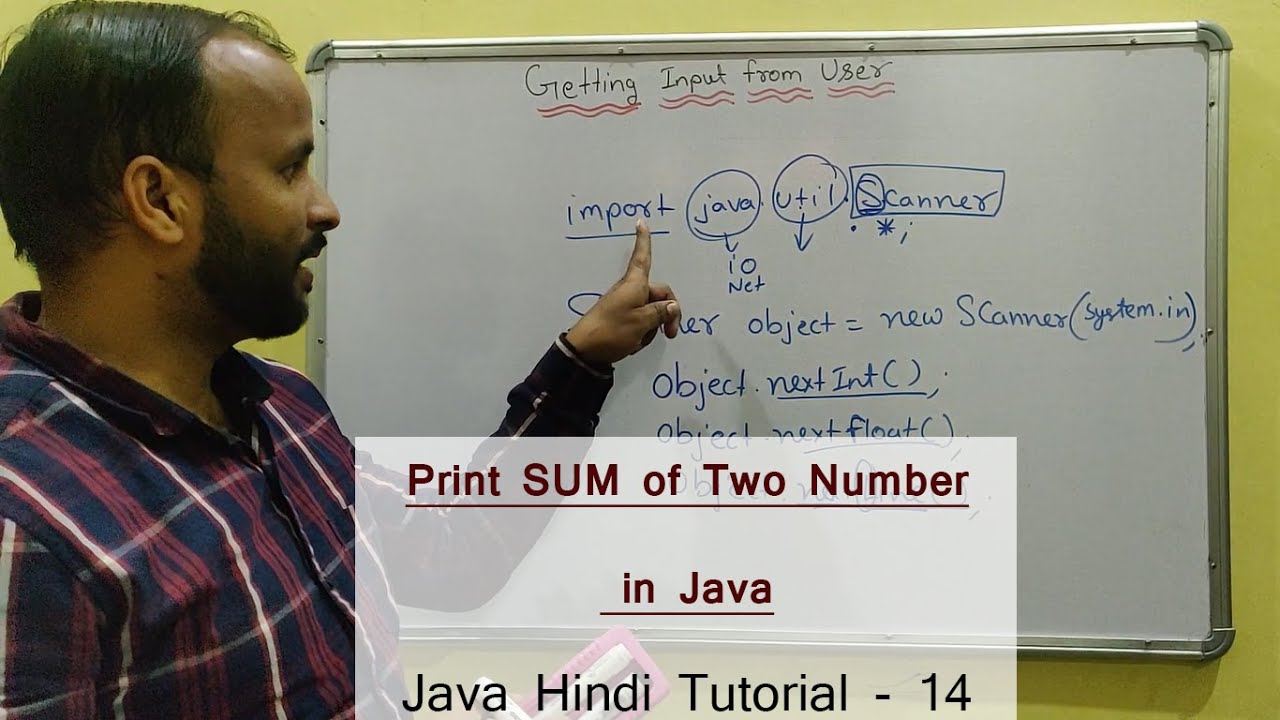 Getting Input from user | Print sum of 2 Number - 14 | Java tutorial for beginners