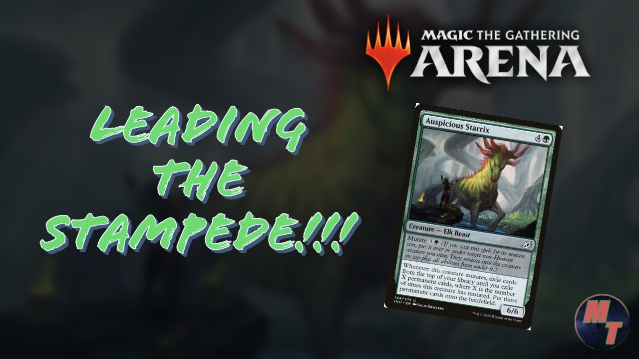 Auspicious Starrix leads the stampede! MTG Arena green mutate standard deck for the win!!!