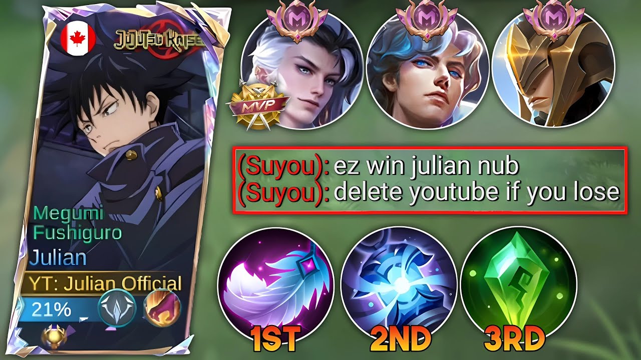 HARDGAME!! GLOBAL JULIAN VS PRO JUNGLER SUYOU IN SOLO RANKED!! - JULIAN BEST BUILD 2025