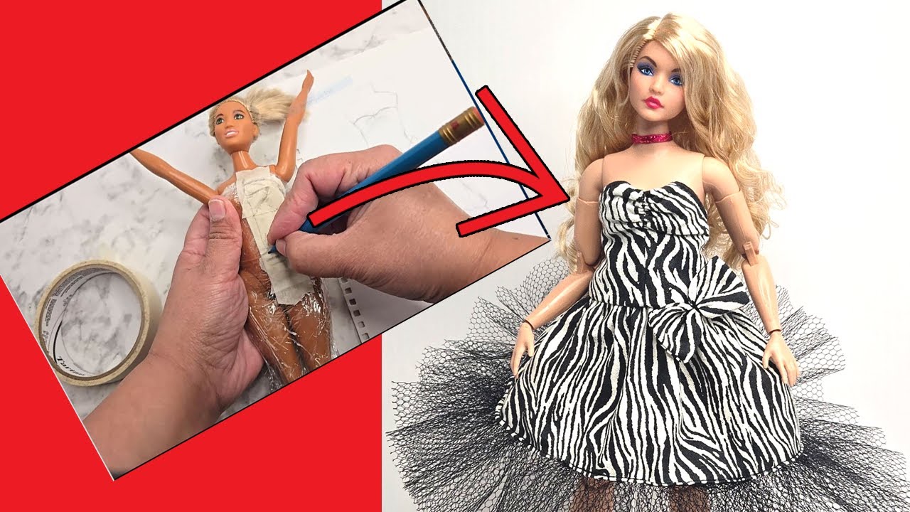 DIY A Doll Dress Sewing Pattern For Curvy Barbie Dolls!