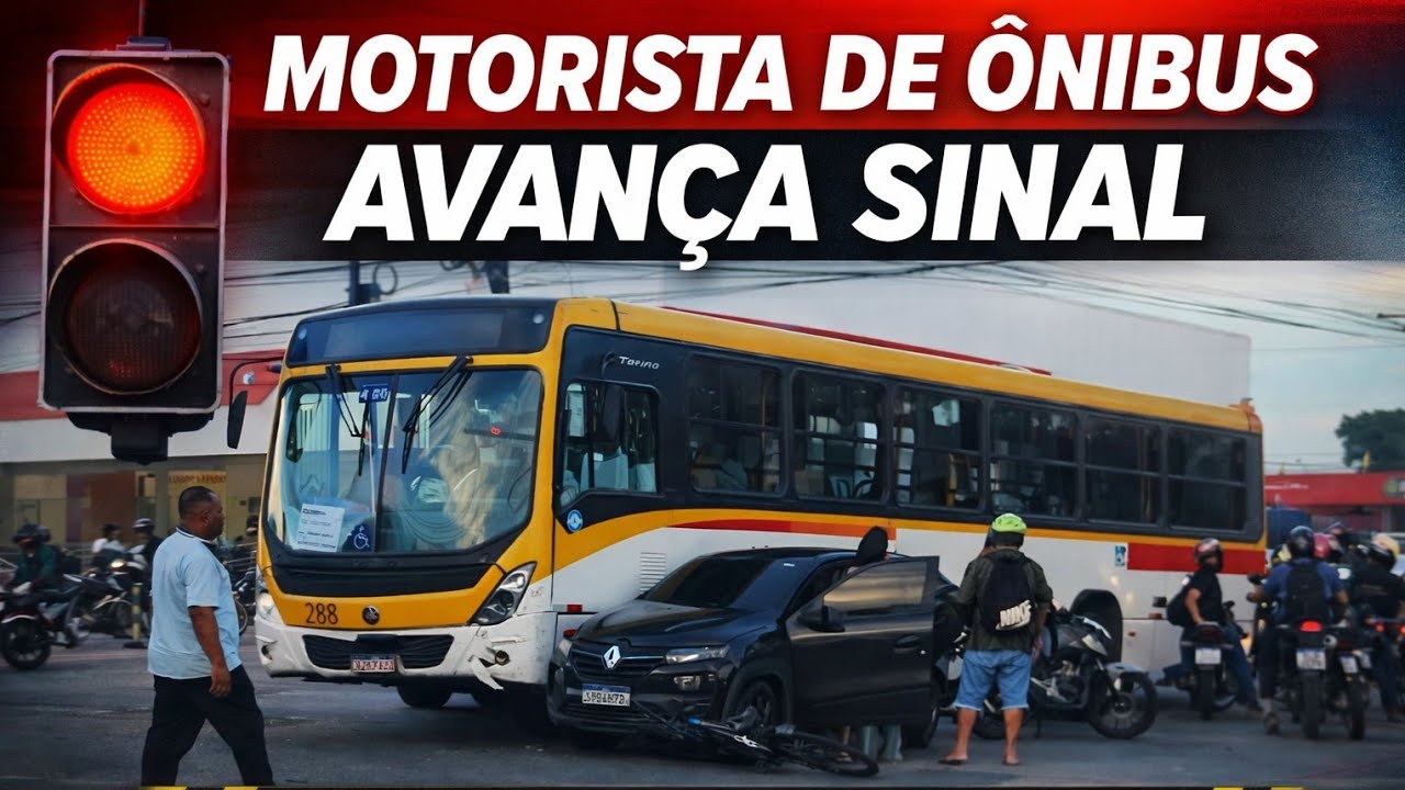  MOTORISTA DE ÔNIBUS AVANÇA SINAL NA AVENIDA RECIFE NO CRUZAMENTO COM A ENTRADA DO IBURA