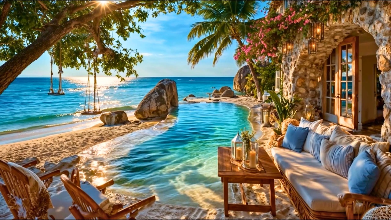 Tropical Seaside Cafe Bossa Nova 🌊 Smooth Ocean Jazz & Relaxing Beach Coffee Ambience