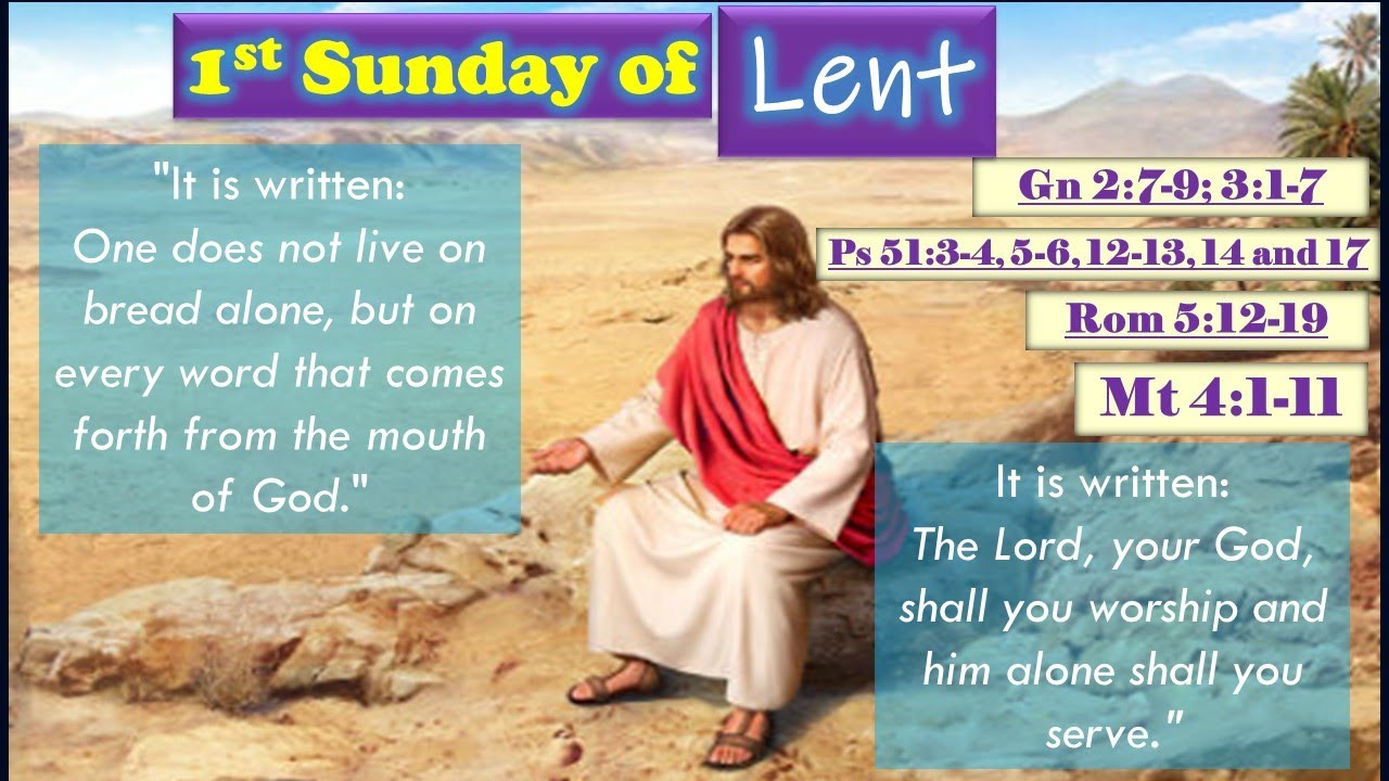 1st Sunday of Lent -A (Holy Mass Readings, Voice Overlay)