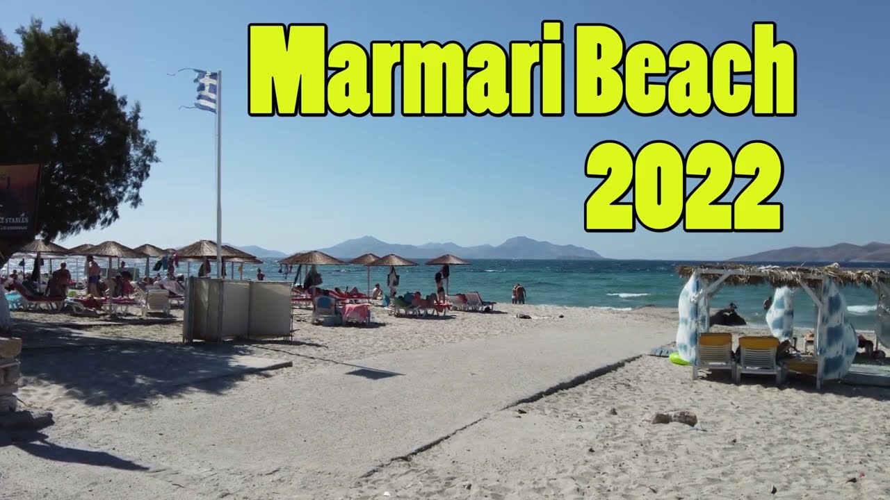 Marmari Beach 2022 on the island of Kos in Greece (4κ)