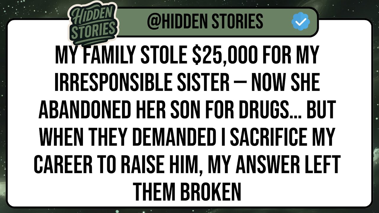 My Family Stole $25,000 For My Irresponsible Sister — Now She Abandoned Her Son For Drugs. But ...