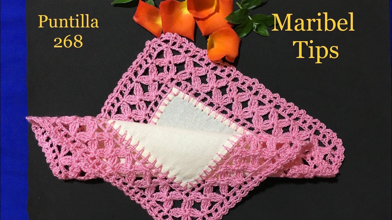 🌼🌺¡iUNICA Y EXCLUSIVA !🌻👀ORILLAS  DE FLORES para SERVILLETAS , MANTELES🌺 puntilla  268