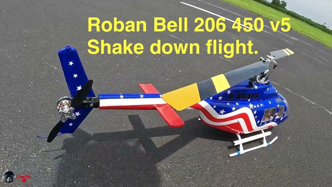FLISHRC Roban Bell 206 450 v5 helicopter.  Another test flight.  This Helicopter is great!