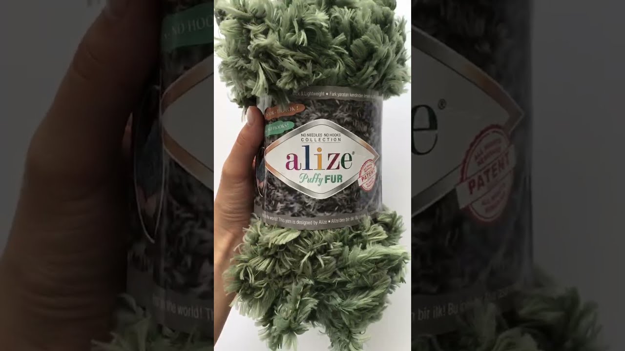 Подробный обзор пряжи Alize Puffy Fur №6117 Хаки