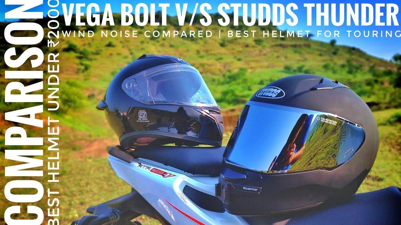 Vega BOLT V/s Studds THUNDER Mega Comparison | Wind Noise Test | Best Budget Helmet For Touring