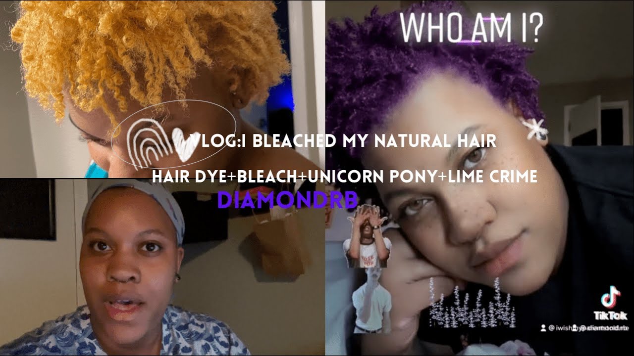 Vlog: How i bleached my hair at home+ lime crime unicorn pony/oyster