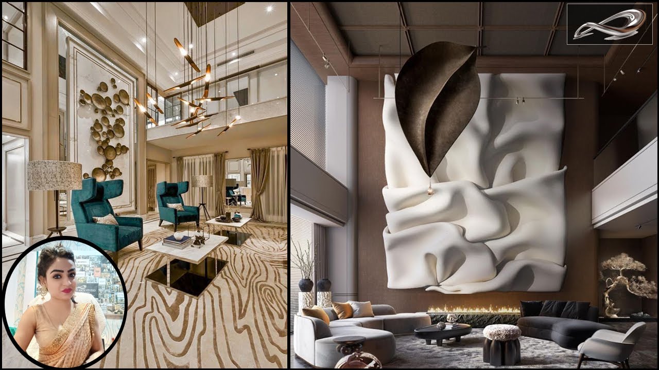 Top Double Height Living Room Design | Hallway wall Interior | Duplex Drawing room Idea 2023 | I.A.S